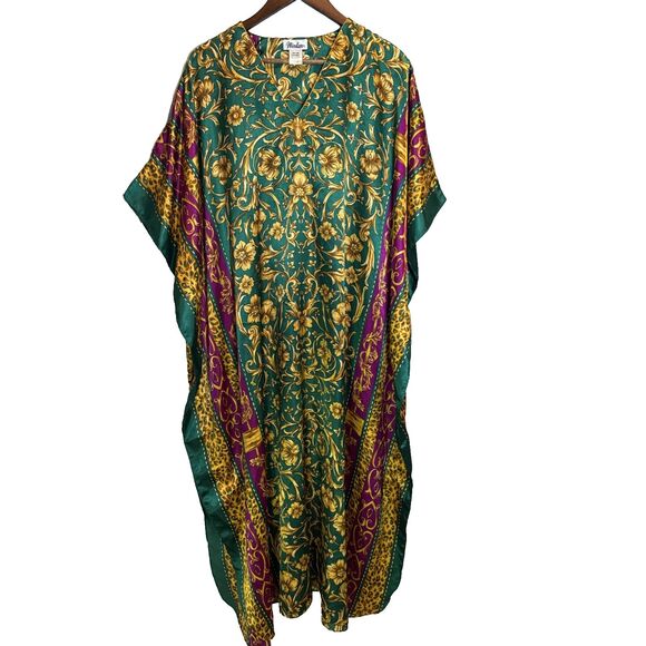 Winlar Kaftan Green Gold Purple One Size - Picture 9 of 13